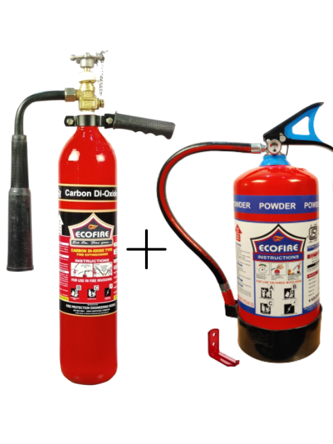 Eco Fire ABC Powder Type Fire Extinguisher In Capacity 4kg+ CO2 In Capacity 4.5 Kg